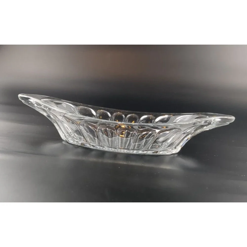 Vintage Glass Decorative Candy Dish Oval Shaped Banana Split‎ Relish Trinkets